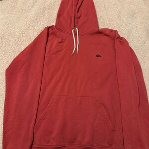 Quiksilver Red Hooded Sweatshirt Pullover